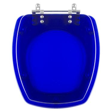 Imagem de Assento Sanitário Poliester Thema Azul Transparente Para Vaso Incepa