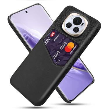 Imagem de Capa para Honor Magic6,Anti-deslizamento,Proteção contra quedas de 360°,Resistência à impressão digital,Tela e caso de couro PU com 1 slot de cartão atrás-Black