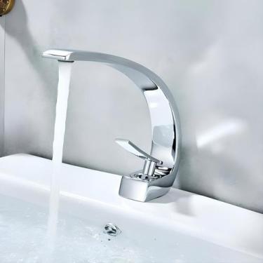 Imagem de Torneira Para Banheiro Misturador Monocomando Cromada Luxo - Gota Meta