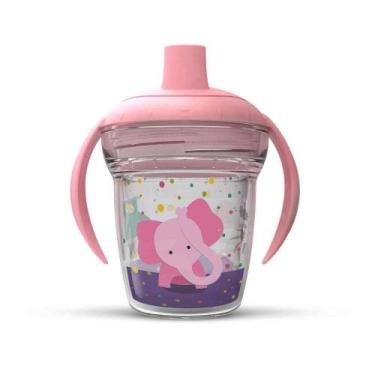 Imagem de Copo Abcd Tampa Rosa Claro Elefante Rosa - Helsimplast Industria E Com