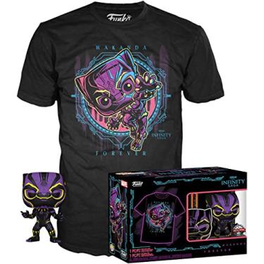 Imagem de Funko POP! Luz negra – Pantera Negra POP e Camiseta GG
