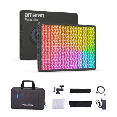 Imagem de Amaran Pano 120c kit de 120 W RGBWW LED painel de luz de vídeo controlo de aplicação, CCT 2,300 K-10,000 K iluminação de estúdio de fotografia com caixa de softbox/12 cenas/suporte USB-C PD/para