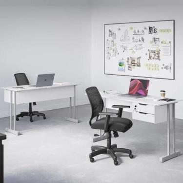 Imagem de Mesa Escrivaninha para Escritório Ecos 100cm 2 Gavetas Industrial para