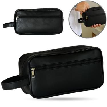 Imagem de Necessaire Masculina Grande Organizadora Couro bolsa porta objeto Viag