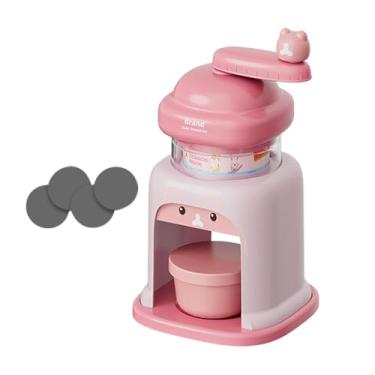 Imagem de IEUDNS de gelo manual, máquina de raspadinha leve para festas em casa, bar, restaurante, Rosa com 1 Tigela