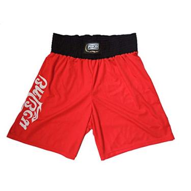 Imagem de Punch Silk Shorts Muay Thai, Unissex, Vermelho/Branco, G