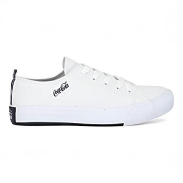 Imagem de Tenis Coca Cola Feminino Atlanta Canvas Coke Casual Macio, Branco, 38