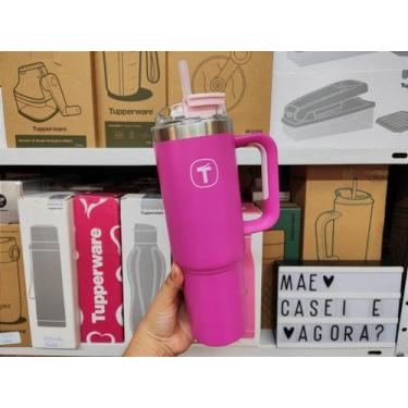 Imagem de Copo Térmico Big T com Canudo - 1,1 Litros - Rosa - Tupperware