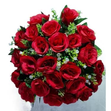 Imagem de Buquê de rosas com folhagem C/24(Marsalas 3916/4581,1 Unidade)