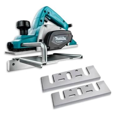 Imagem de Makita Plaina 220v Elétrica 82mm 3.1/4 M1902B 500W com Facas D16346 para Madeira Carpintaria Marcenaria Acabamento Kit
