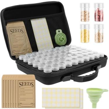 Imagem de Organizador de sementes com 60 compartimentos, caixa de armazenamento resistente para sementes, recipiente prático de armazenamento de sementes, caixa multifuncional de armazenamento de sementes para