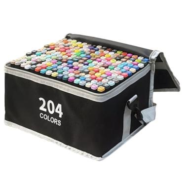 Imagem de Kit 204 Cores Canetinhas Touch Com Ponta Dupla