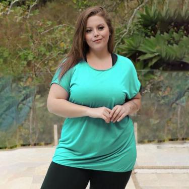 Imagem de Blusa Camiseta Básica Feminina Plus Size Dry Fit Seca Rápido - Fitmoda