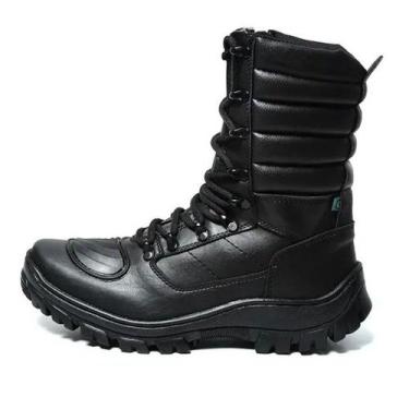 Imagem de Bota Coturno Militar Tatico Paintball Cano Alto Fechamento Cadarço e Z