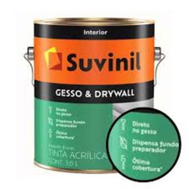 Imagem de Tinta Para Gesso E Drywall 3,6l Suvinil Fosco Cor Branco
