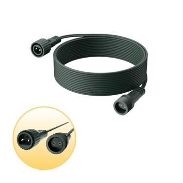 Imagem de cshare Cabos de extensão para decorações infláveis de corda de luzes, cabo de extensão externo de 2 pinos, à prova d'água, para adaptador de energia Class2, painel solar, férias, verde escuro
