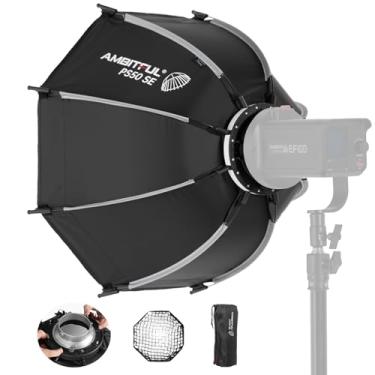 Imagem de AMBITFUL Mini SE Octagonal Softbox Bowens de 50 cm, caixa macia de liberação rápida com difusores/grade de colmeia / bolsa, softbox pequeno compatível com luz de estúdio de vídeo Godox Aputure (PS 50