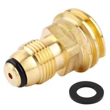 Imagem de GDW Adaptador de tanque de propano converte válvula de serviço de tanque POL LP para mangueira QCC1/Type1 ou regulador, conexões de gás propano de latão sólido, 1 pacote