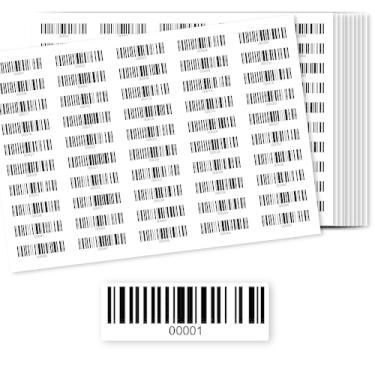Imagem de Adesivos de código de barras - 500 adesivos numerados - 10 folhas - 50 códigos de barras/folha - 5 cm x 2/7.6 cm - Etiquetas duráveis à prova d'água - Etiquetas de inventário para organização