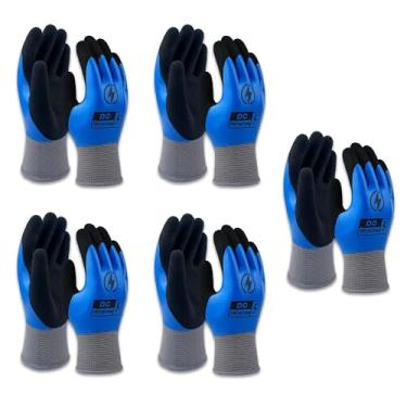 Imagem de 5 pares de luvas de eletricista isoladas 1000 V resistentes à tensão retardante de chamas, design de textura antiderrapante de borracha elétrica para eletricistas que evitam choques