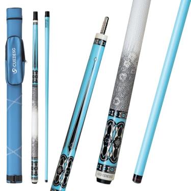 Imagem de CUEDESG Taco de sinuca de fibra de carbono, taco de sinuca rosa/azul/verde/laranja com estojo, bastões de sinuca para adultos, taco de sinuca de 10,5 mm, Pro Taper 11,8 mm/12,5 mm de fibra de carbono