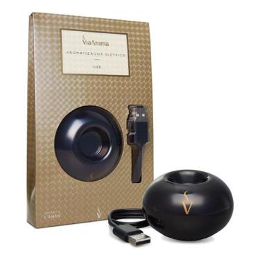 Imagem de Via Aroma Aromatizador Difusor Elétrico Usb Porcelana Preto Para Essen