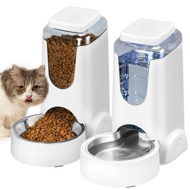 Imagem de Alimentador automático para gatos e dispensador de água HWONMTE 4L x 2