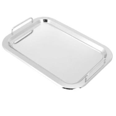 Imagem de Bandeja Inox Retangular Alça Premium Café água Hotel Grande