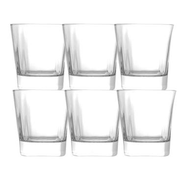 Imagem de Jogo 6 Copos de Whisky Baixo em Cristal Bebidas 315ml Transparente Wol
