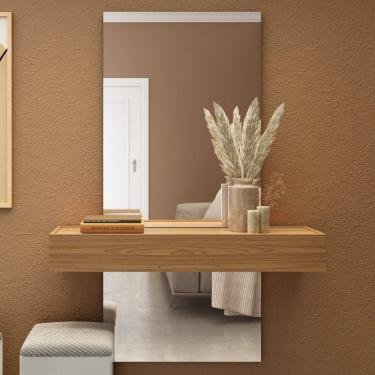 Imagem de Aparador Versalhes 100% Mdf com Espelho 1 Gaveta Freijó/Off White - Panorama Móveis