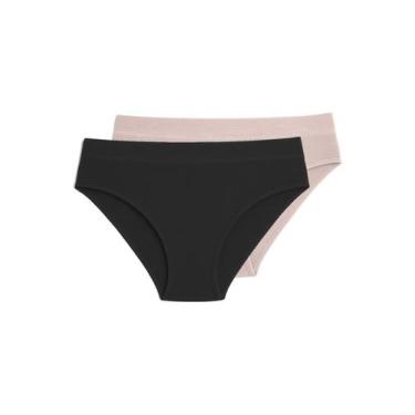 Imagem de Kit com 2 Calcinhas Biquíni Liz 70221 Colorido, Preto, P