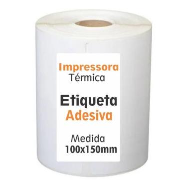 Imagem de Etiqueta adesiva couchê impressora térmica cassmar 100x150mm 01un
