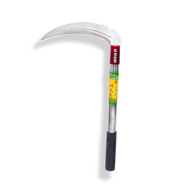 Imagem de FOCMKEAS 1pce 450 mm/17,72 pol. Foice de limpeza de escova billhook de aço inoxidável para grama, ferramentas de remoção de ervas daninhas para jardim, foice de dente de serra curvada, machado de