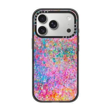 Imagem de CASETiFY Capa Impact para iPhone 17 Pro [fina/compatível com Magsafe/2,5 m. Proteção contra quedas de grau militar 4X] - My Neon Summer - Preto transparente