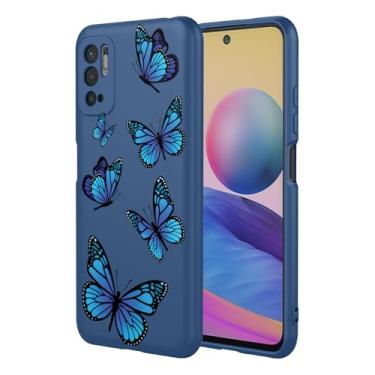 Imagem de HTXWXJC Capa para Xiaomi Poco M3 Pro, Redmi Note 10T 5G/Note 10 5G/Note 11SE 5G Capa à prova de choque flexível bumper TPU capa macia padrão borboleta capa de telefone para Xiaomi Poco M3 Pro 5G