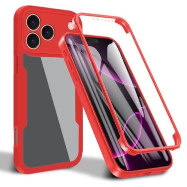 Imagem de LTLMYDAM Capa fina para iPhone 17 Pro Max/17 Pro/17 Air/17, protetor de tela com tudo incluso para câmera antiarranhões, capa elegante antiamarelamento, vermelha, 17