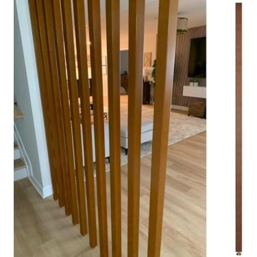Imagem de Divisor De Quarto Piso Para Teto Ripas De Madeira, Tela De Privacidade De Poste De Madeira Para Escritório De Restaurante Em Casa, Poste De Partição De Tela, Wood 1pc, 165cm/65in/5.41ft Height