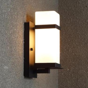 Imagem de Luminárias De Parede Ao Ar Livre Com Sombra Acrílica Arandela De Parede Externa Moderna Luminária Externa Ip65 à Prova D'água Para Varanda Frontal à Prova D'água P, 13 * 16.5 * 32CM