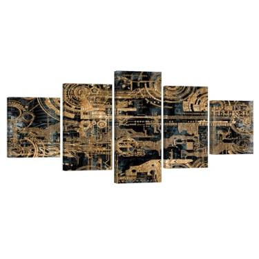 Imagem de 5 peças de dispositivos objetos arte de parede tecnicamente eletrônica arte de parede para sala de estar pintura de parede pôsteres impressões em tela decoração de parede arte giclée moldura de