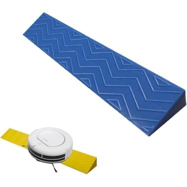 Imagem de Rampa De Limiar De Portas De Robô De Varredura Interna Portátil, Rampas De Cadeiras De Rodas De Pvc De 1-4 Cm De Altura, Plástico Antiderrapante Para Veículos Elétric, Blue, 40x10x4cm