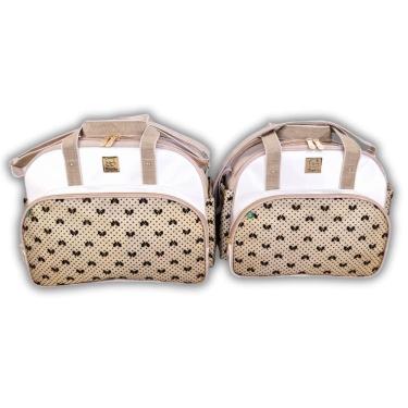 Imagem de Conjunto Bolsas Maternidade Bebe Menina Menino Flocada
