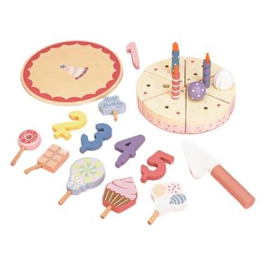Imagem de Dynwave Brinquedo de bolo de aniversário, fingir brincar de presentes, brinquedo de bolo de bricolage DIY, corte de comida para a tarde para 3 4 5 5 6 meninos