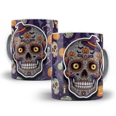 Imagem de Caneca Caveira Mexicana Porcelana Personalizada Halloween - Tio da Can