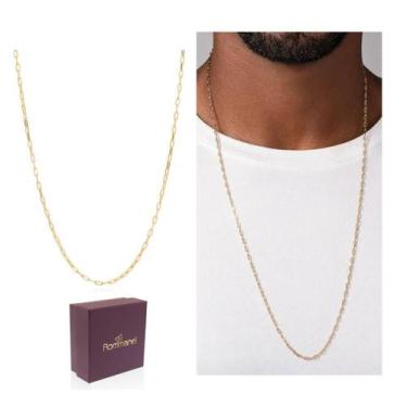Imagem de Cordão Rommanel masculino corrente elo cadeado 70 cm 532532