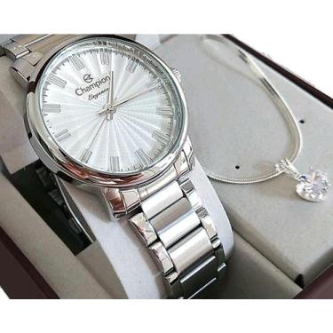 Imagem de Relógio Champion Feminino Prata Original Com Nota Fiscal 037Q