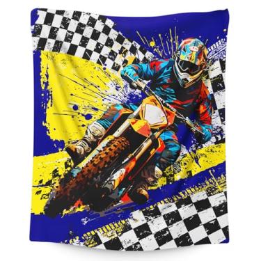 Imagem de Cobertor para meninos, cobertor de flanela para crianças, meninos de 4 a 6 anos, 101 x 127 cm, lindos cobertores de flanela para motociclistas, presente para filhos, amantes de carros, mantas leves