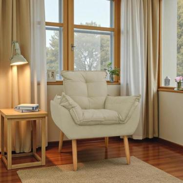 Imagem de Poltrona Para Sala Decorativa Opala Pés Palito Suede - Porto Decor, Be