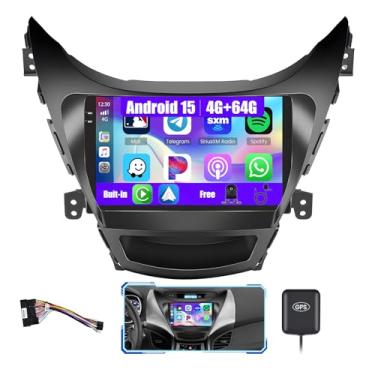 Imagem de Inefala [4G + 64G] Rádio automotivo para Hyundai Elantra 2011-2013 com carplay sem fio/Android Auto, tela sensível ao toque HD de 9 polegadas, som automotivo com GPS, Bluetooth, WiFi, FM/RDS EQ SWC