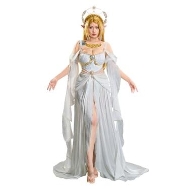 Imagem de Fantasia feminina derivada de princesa mobunny, lingerie sexy, vestido de dança, body dividido com mangas e colar, Branco, P