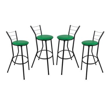 Imagem de Jogo 4 Banquetas Banco Alto Para Bancada Balcão (Verde)